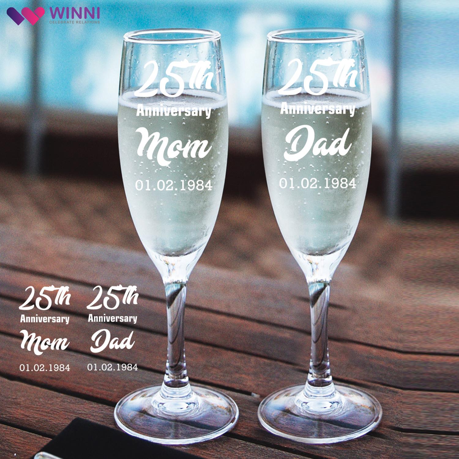 Personalized Champagne Glasses For Mom And Dad |