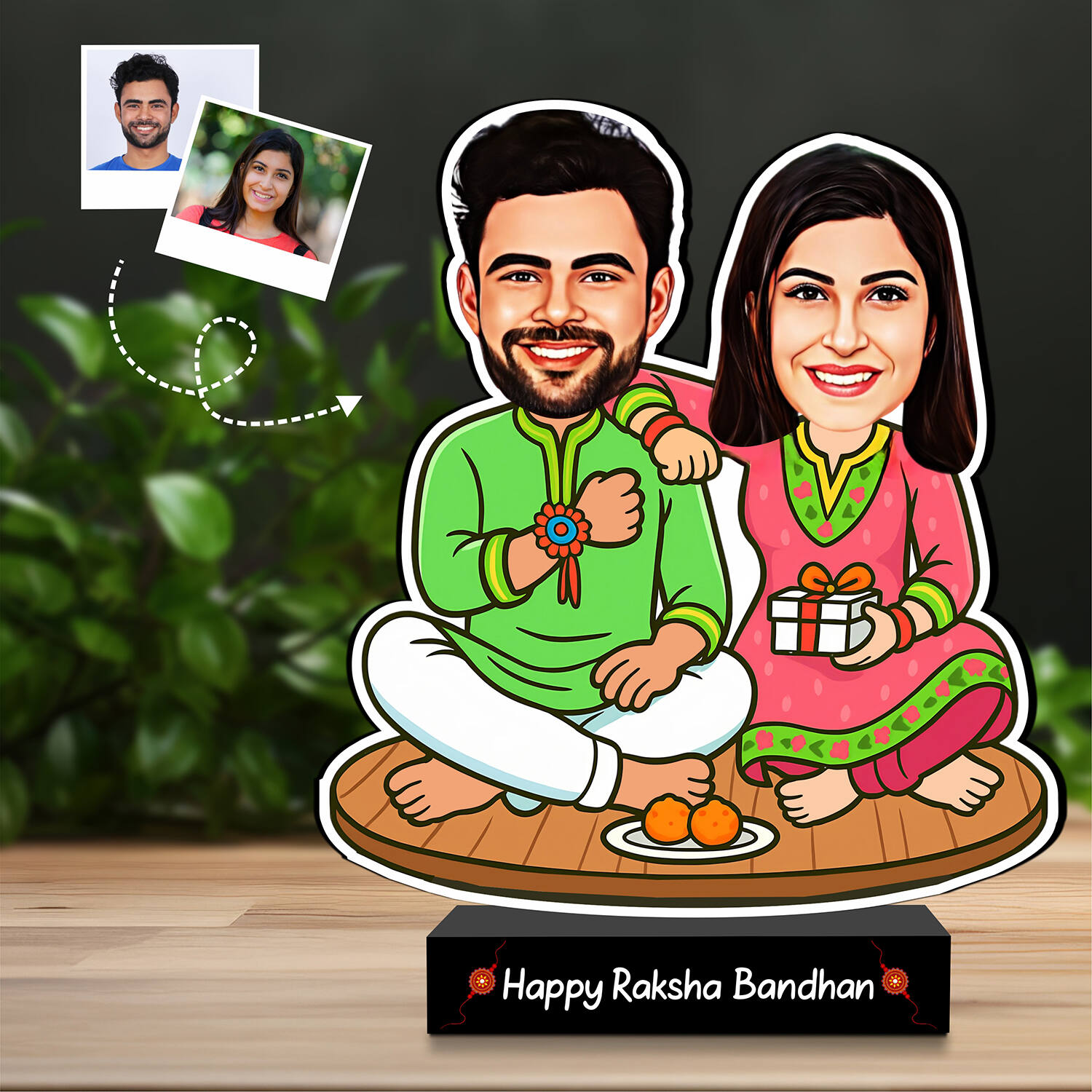 Personalized Siblings Caricature for Rakshabandhan |