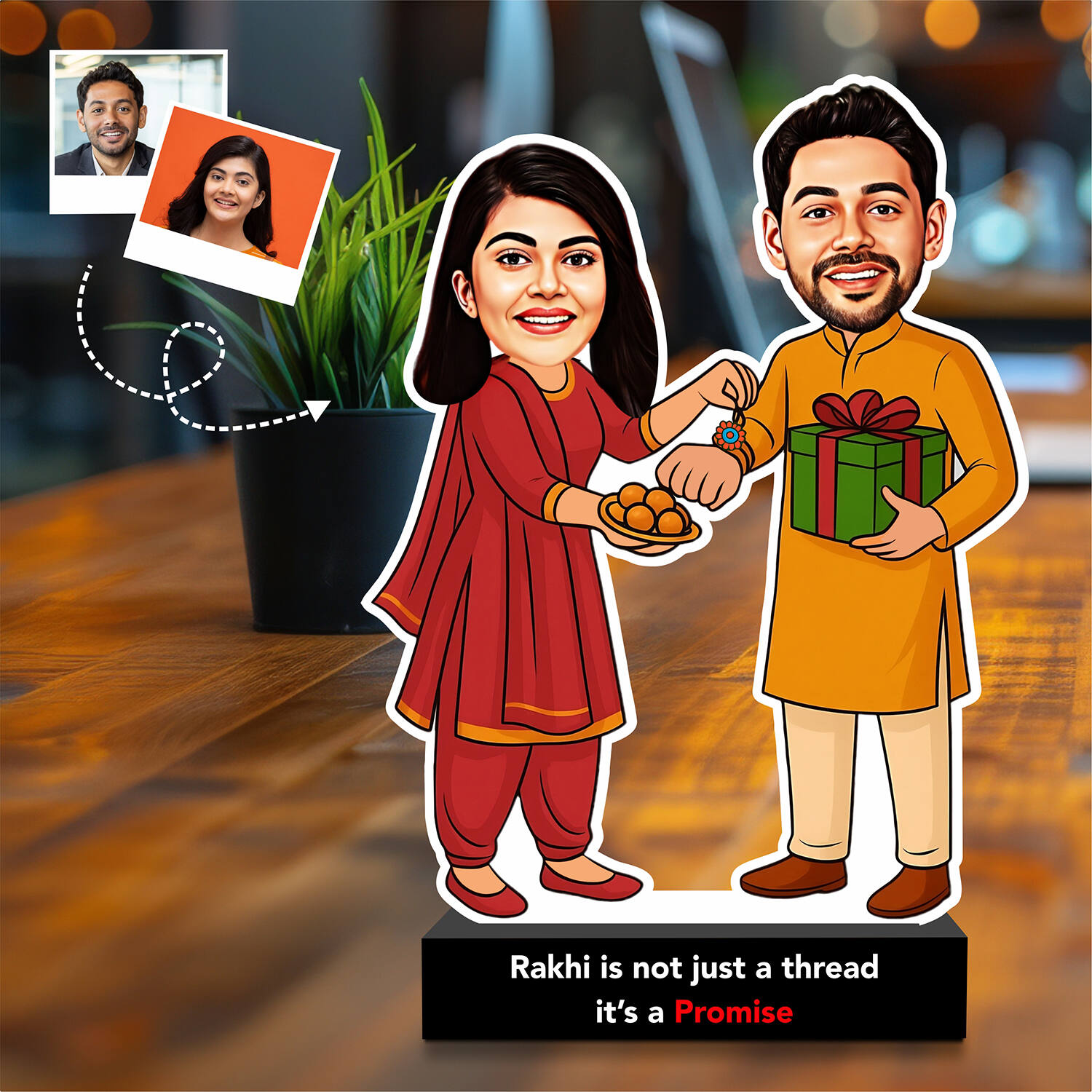 Personalized Emotional Rakhi Moment Caricature |