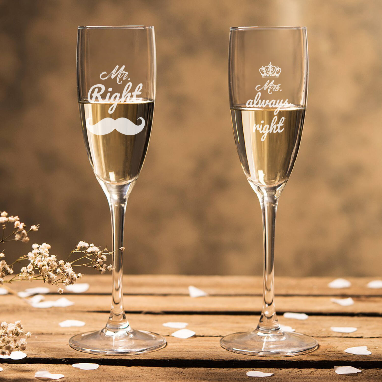 Classy Glassy Pair Champagne Glasses |