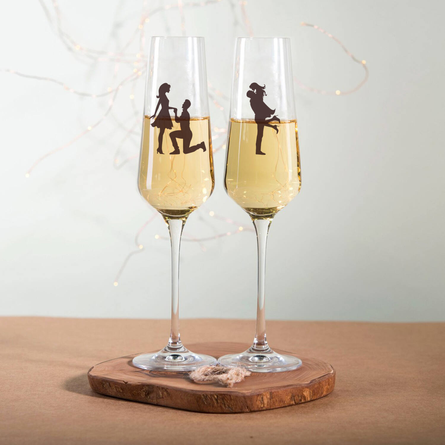 Love Glass Champagne Glasses |