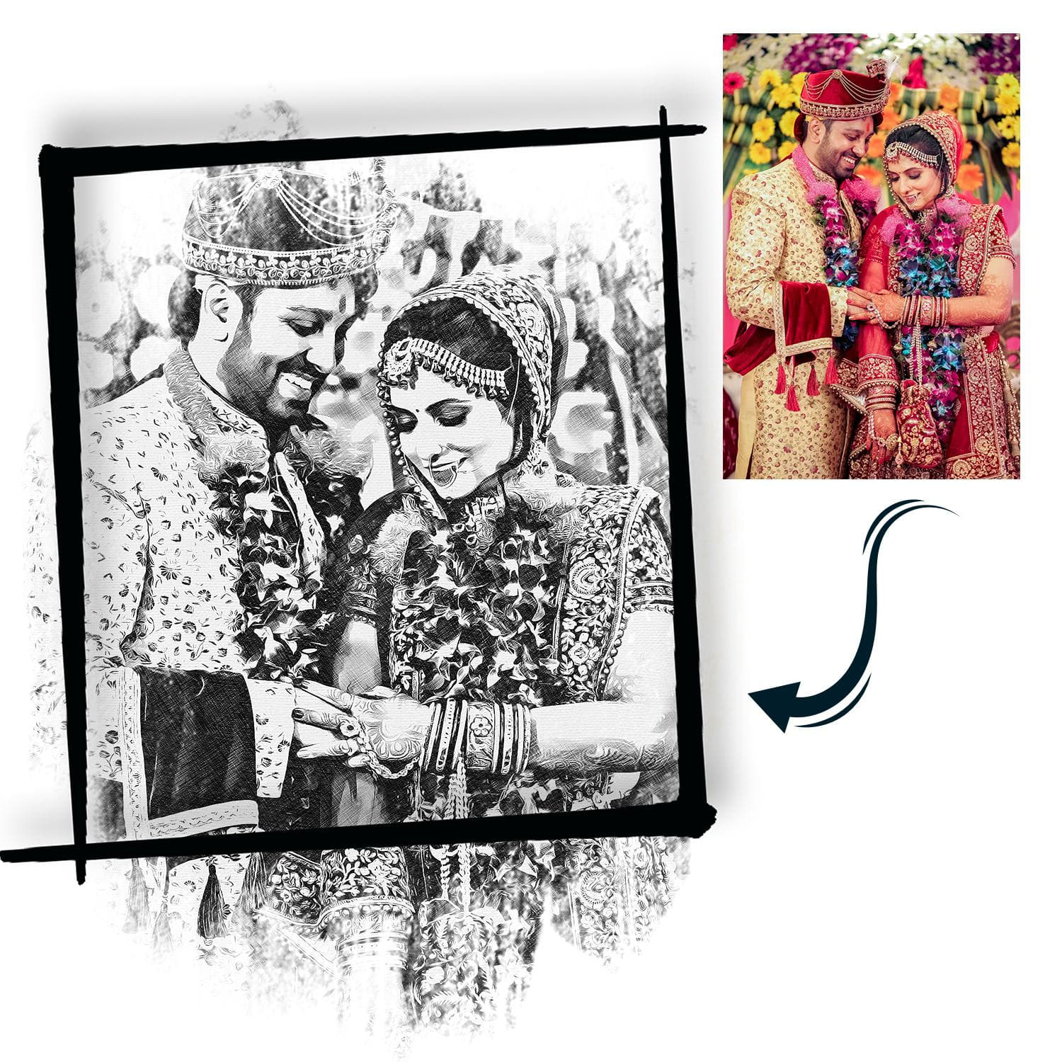Marriage Ceremony Pencil Art |