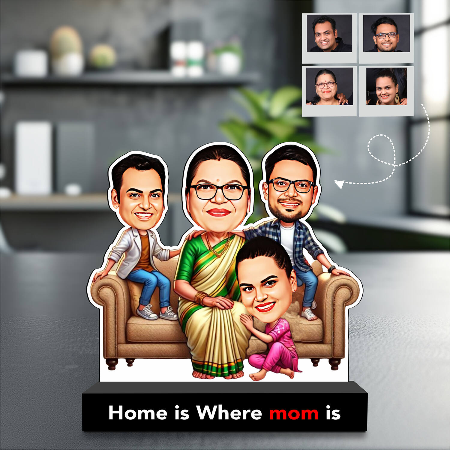 Personalized Home is Where Mom is Caricature |