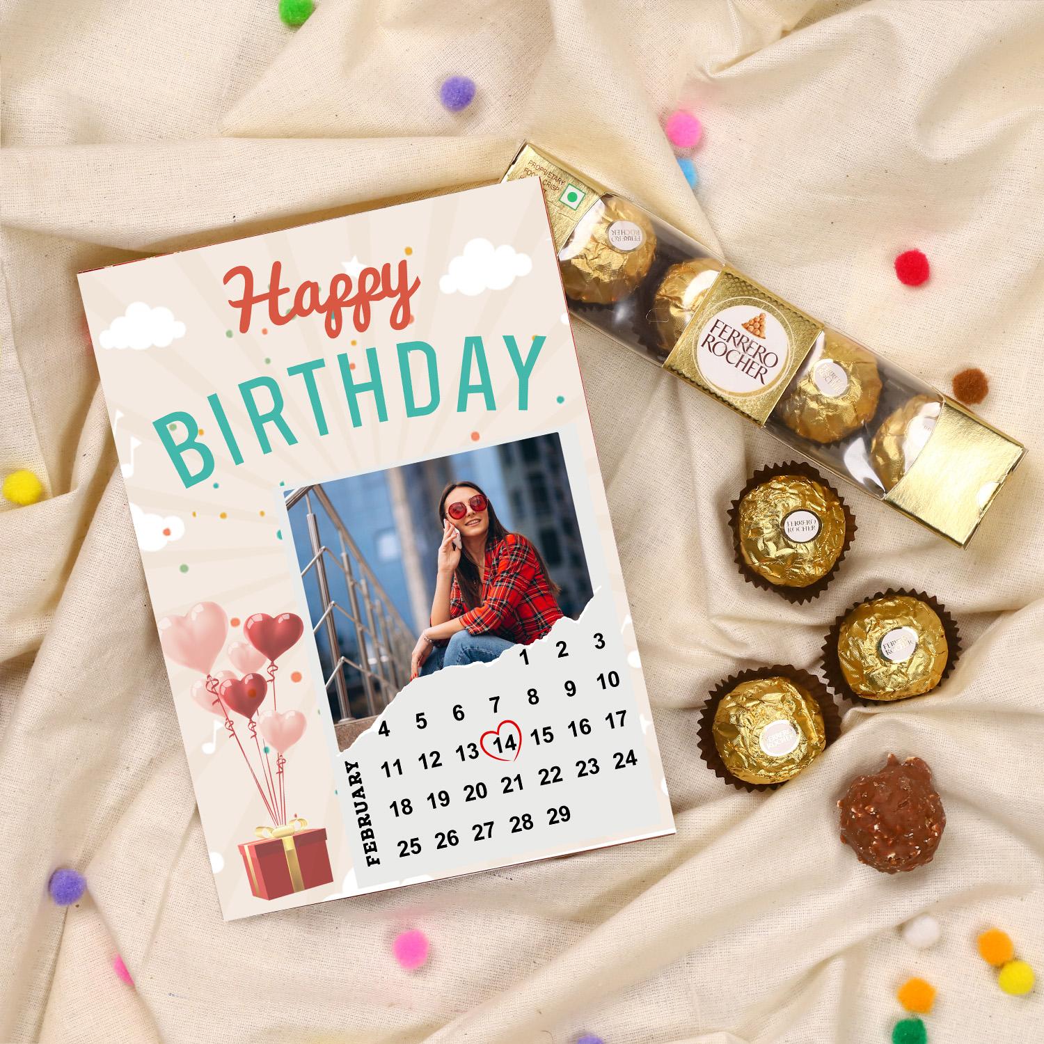 Personalized Birthday Greeting and Ferrero Rochers Combo |