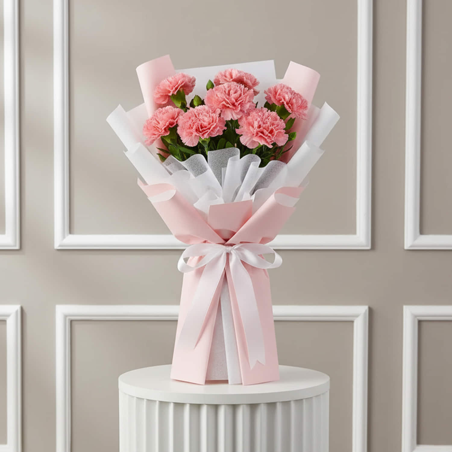 7 Pink Carnations Flower Bouquet |