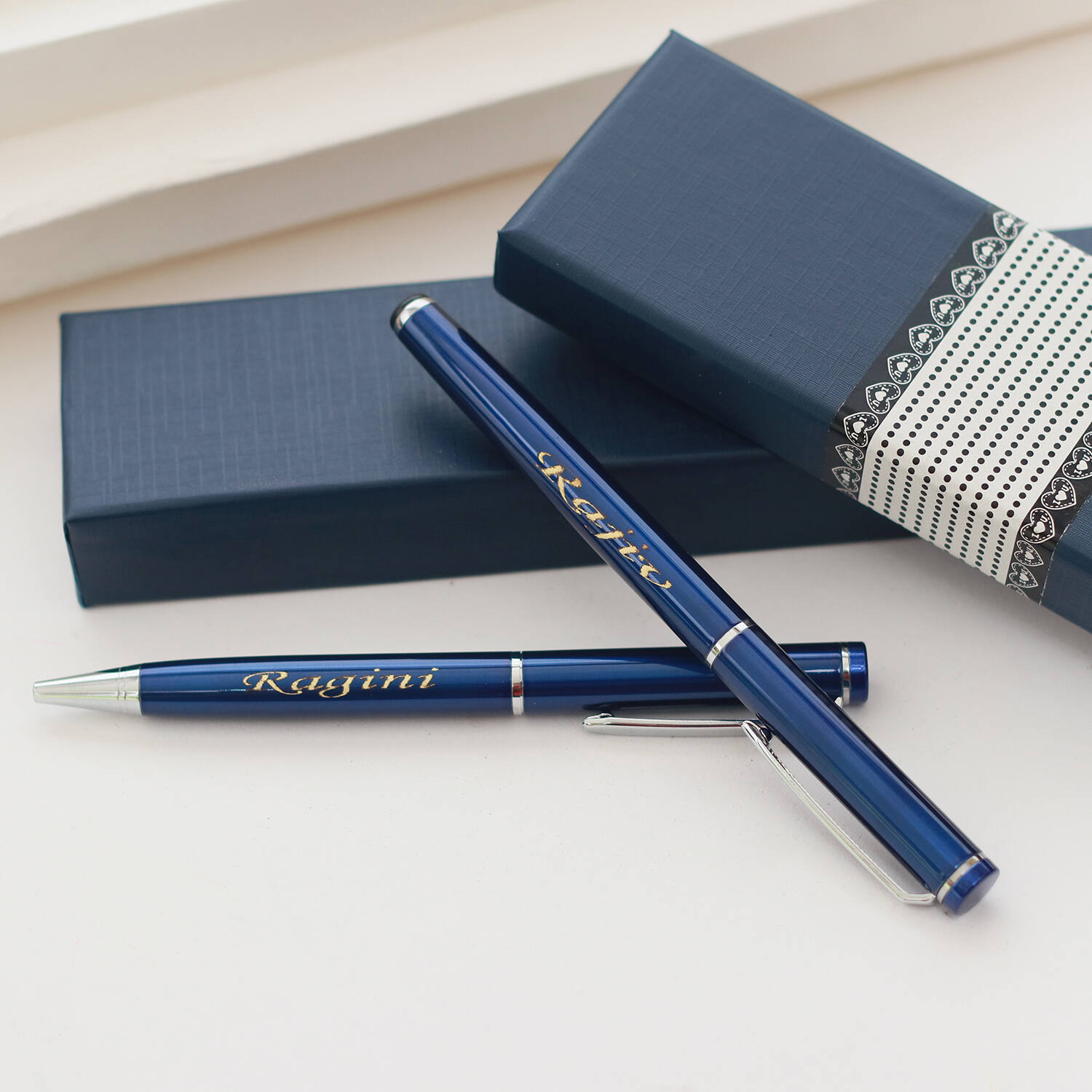 Personalized Executive Blue Pen Set |