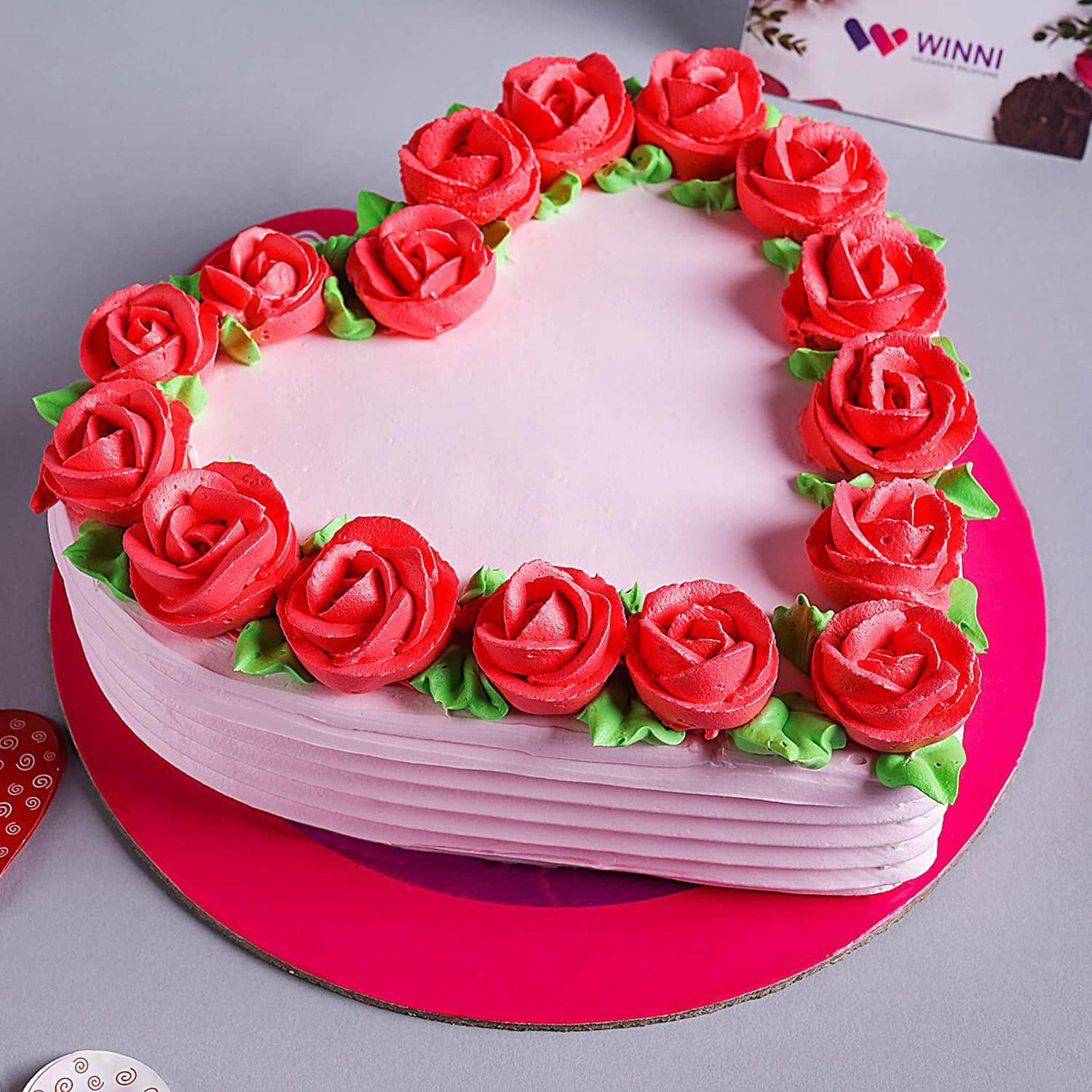 Rosy Blackforest Heart Shape Cake |