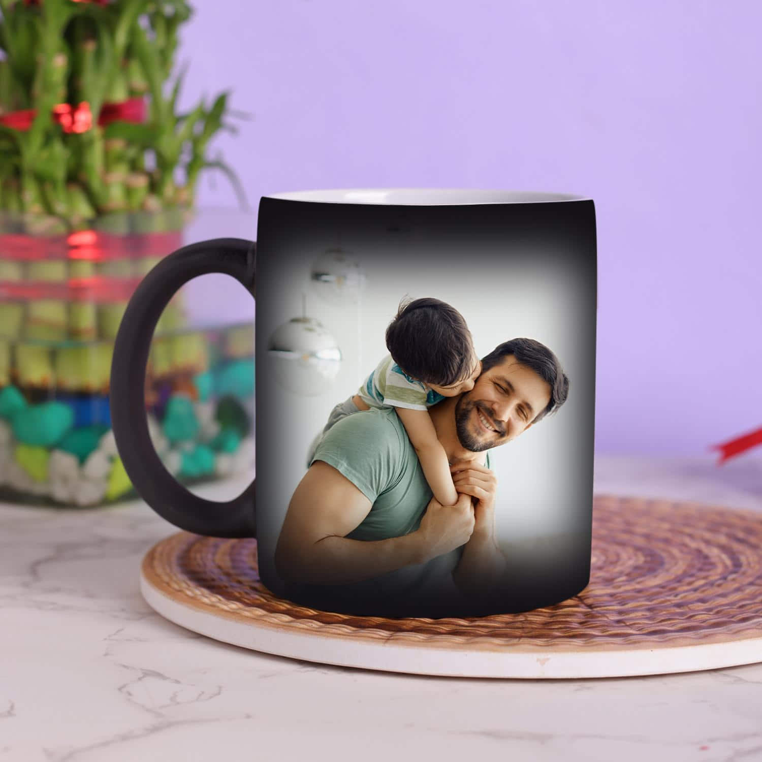 Cuddling Dad Personalized Magic Mug |
