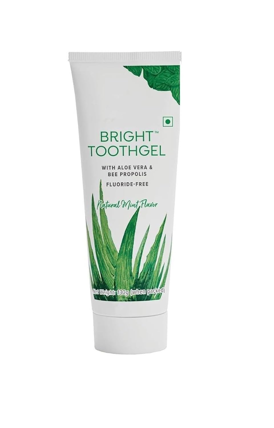 Bright Toothgel with Aloe Vera and Bee Propolis, Natural Mint Flavour, Fluoride-Free, 130g
